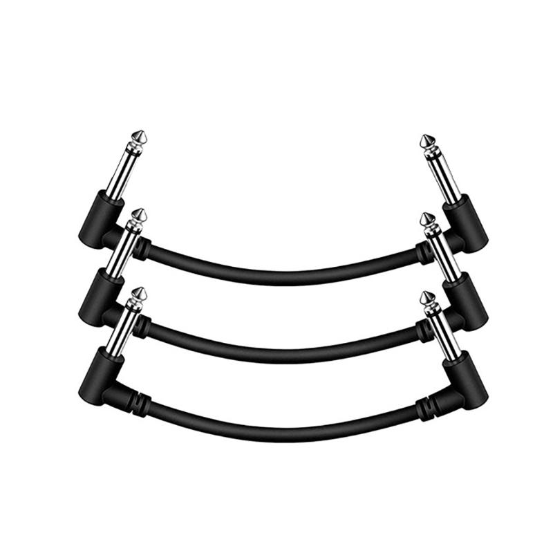 

3pcs Electric Guitar Patches Cable Guitar Effect Pedal Cables Right-Angle Mono Cable for Guitar/Bass Effect Pedals 1