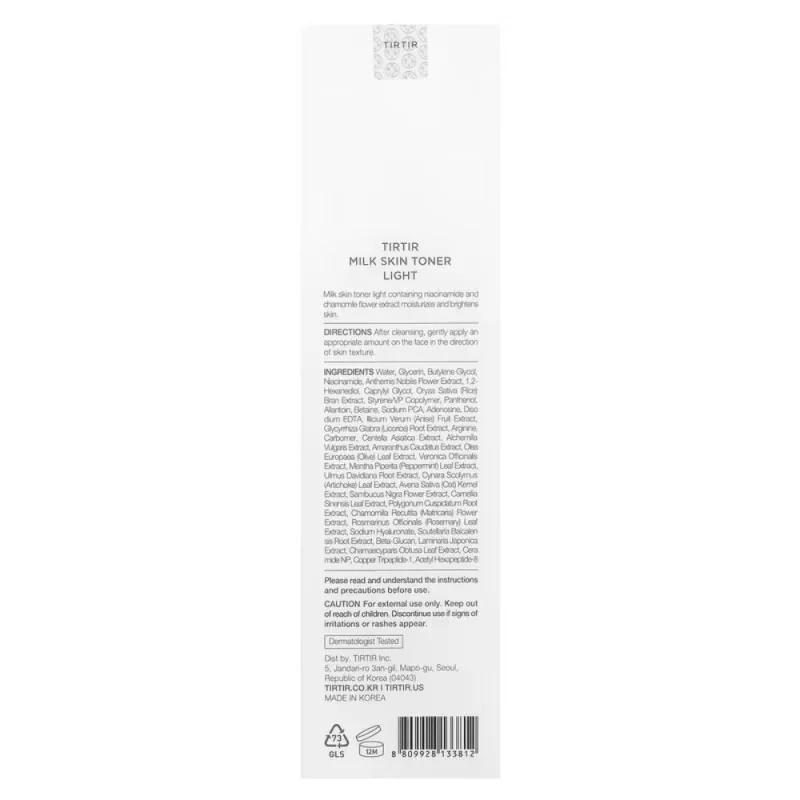 TIRTIR Milk Skin Toner Light Moisturizing Facial Care 150ml