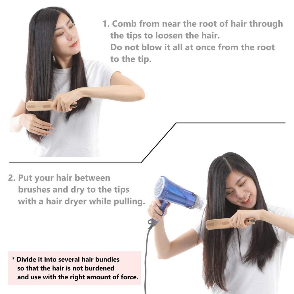 Professional Double-Sided Hair Brush Comb Wooden Anti-static Hair Splint Comb Hairdressing Plywood Straightening Styling Brush