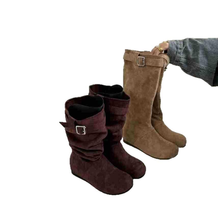 Korean Retro Two-Way Over-the-Knee Slouch Boots - 2025 Autumn Collection: Versatile & Fashionable Design