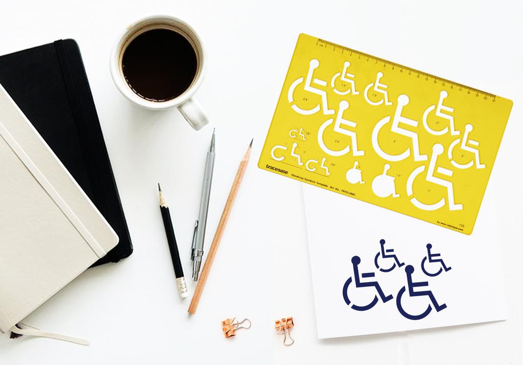 Traceease Handicap Symbol Human Template Designer  s Drafting Tools Stencils- 1