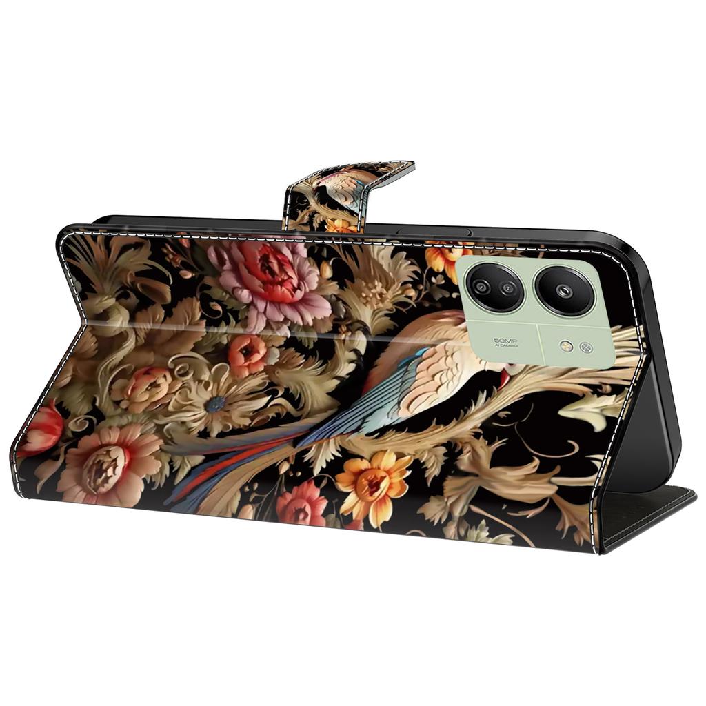 For Xiaomi Redmi 13C 4G/13C 5G/Poco C65 4G/Poco M6 5G/13R 5G Case Pattern PU Leather Card/Cash Slots Phone Cover