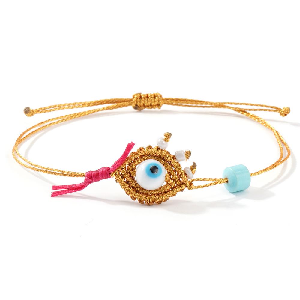 Multi-color Glass Evil Eye Bracelet for Women – Niche Design, Versatile Hand Jewelry with Personality