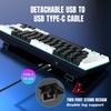 68-Key Wired Mechanical Gaming Keyboard - Hot-Swappable Blue Switches, Dual-Color Injection Keycaps, Ice Blue Backlight