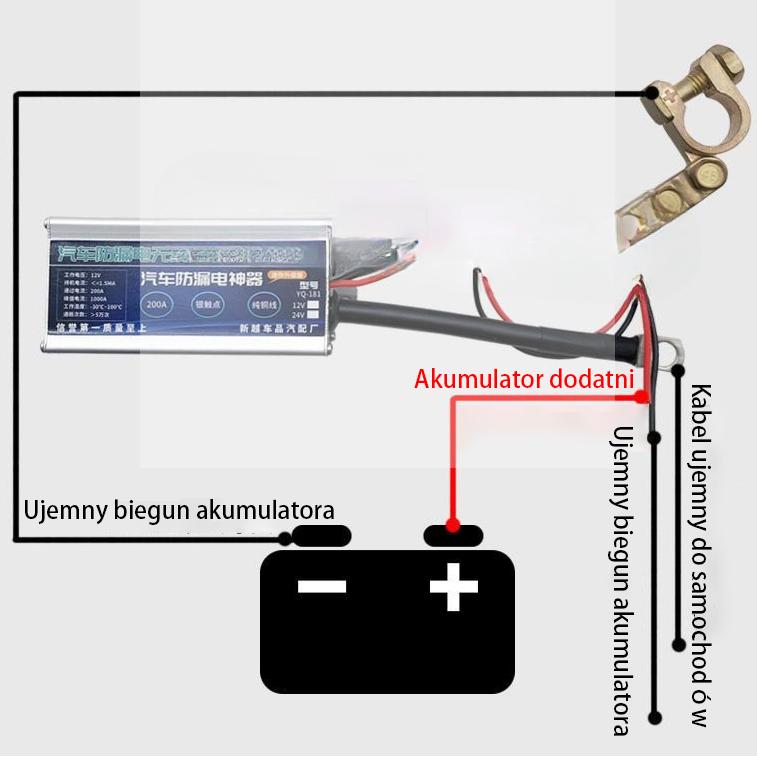 Zdalny automatyczny wyłącznik odłącznik akumulatora 12V 200A 2x pilot