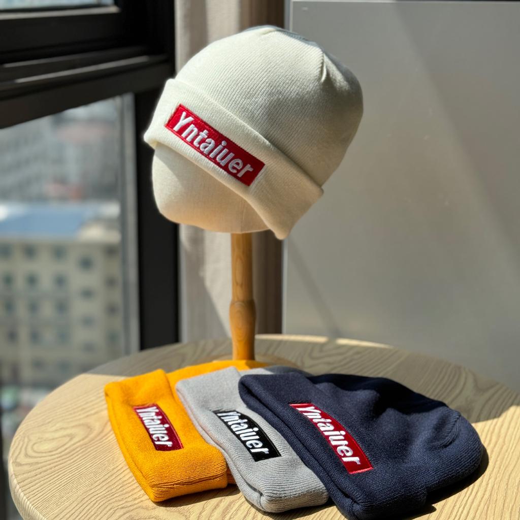 Letter Embroidered Knitted Woolen Hat for Men and Women Autumn and Winter Street Trendy Versatile Face Showing Small Pullover Cold Hat