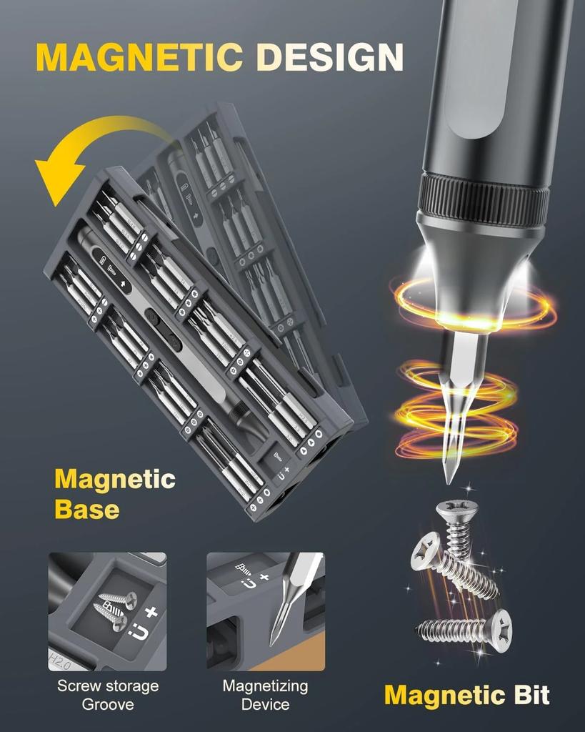 Mini 51 in 1 Precision Electric Screwdriver Set Magnetic Bits Storage  for Electronics Phone Camera PC Watch Power Repair Tools