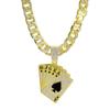 European & American Hip-Hop Cuban Chain Poker Card Pendant Men's Necklace