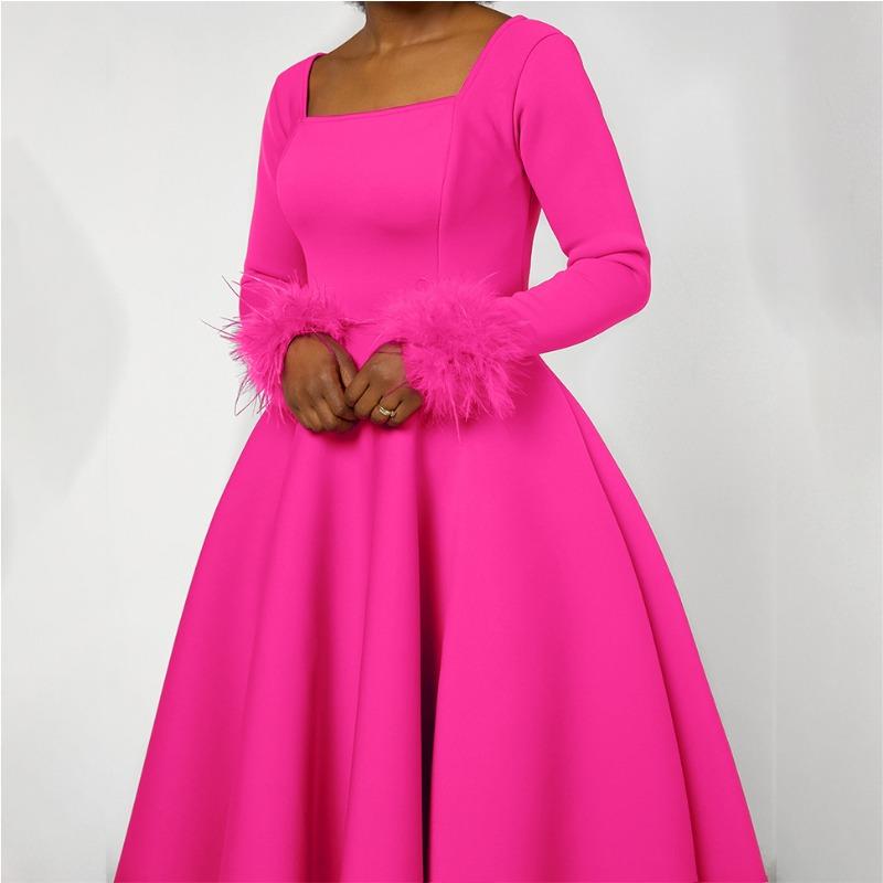 Party ress winter temperament elegant fluffy decoration big skirt dress dress