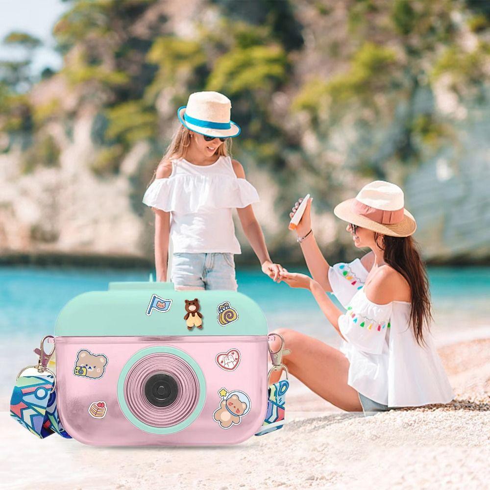 Anti Fall Camera Straw Cups Dustproof Plastic Drinking Kettle Portable Kids Water Bottle  Outdoor