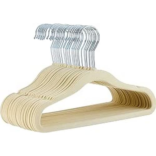 Basic Hangers, 30-Piece Set, for Children's Clothes, Anti-Slip, Beige