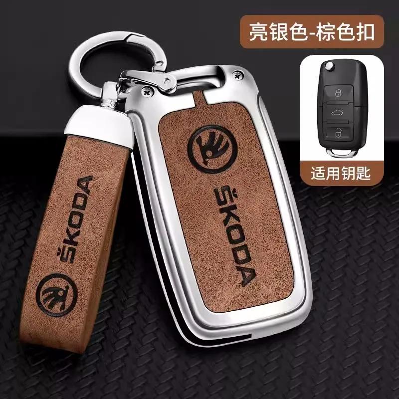 

Car Sticker 2025 Hot Car Flip Remote Key Fob Case Cover Protector Holder Shell For Skoda Octavia A5 A7 Fabia Superb Kodiaq Karoq