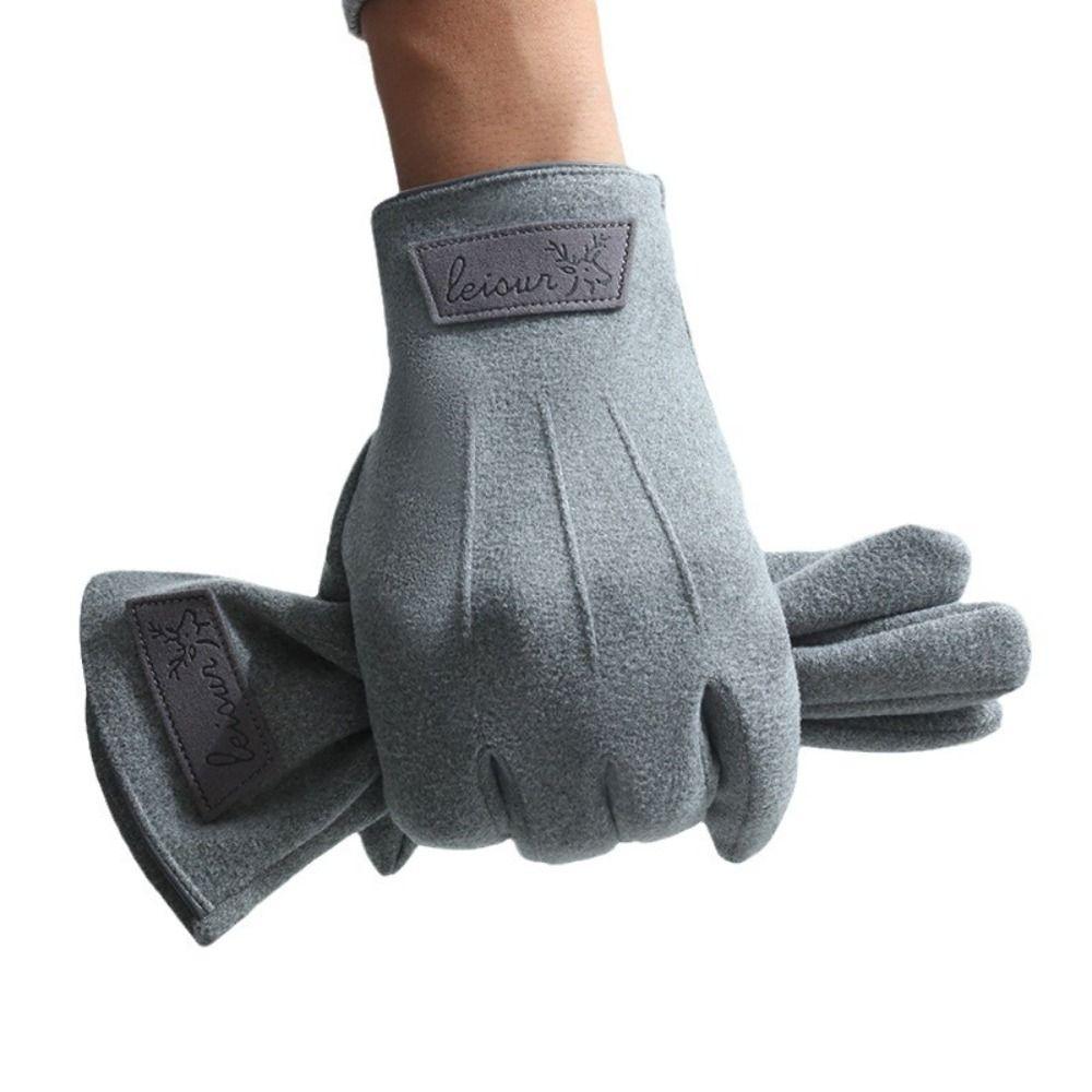 Keep Warm Winter Velvet Mittens Full Finger Gloves Soft Men Gloves Male