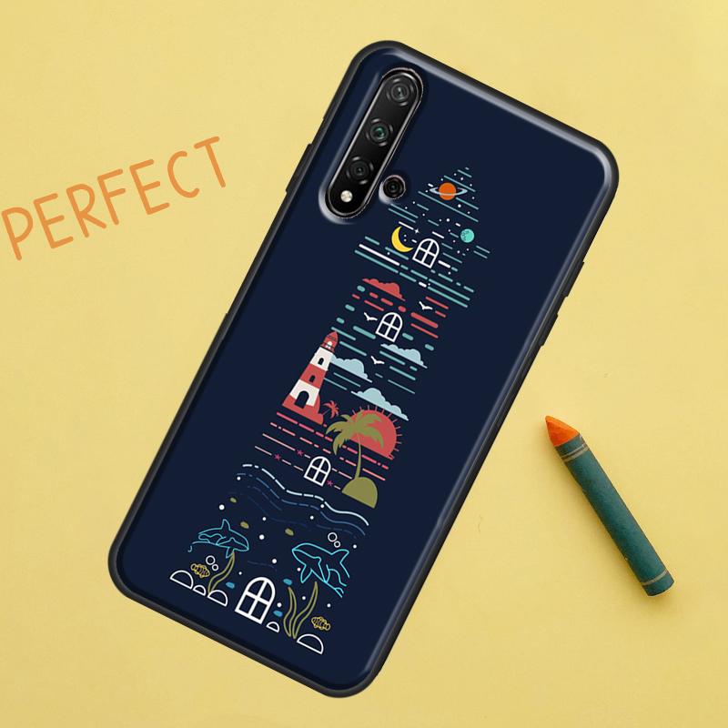 Lighthouse Case For Huawei Nova Y90 Y70 Y61 Y60 9 10 SE Nova 5T 11i 8i 7i 3i P20 P40 P30 Lite P60 Pro