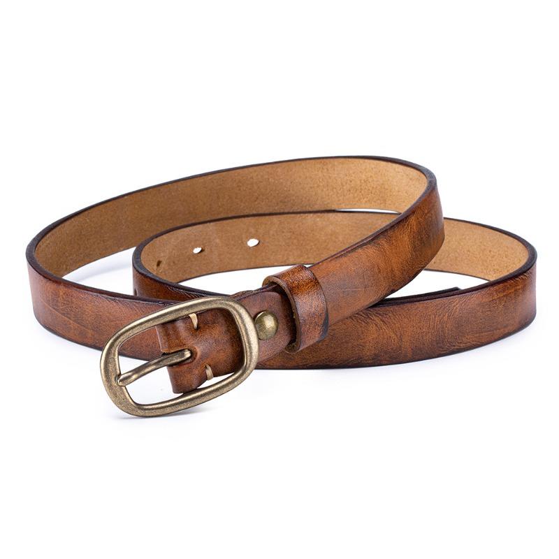 

Genuine leather retro pure copper buckle handmade women s belt first layer vegetable tanned cowhide casual versatile belt with jeans 98-110CM