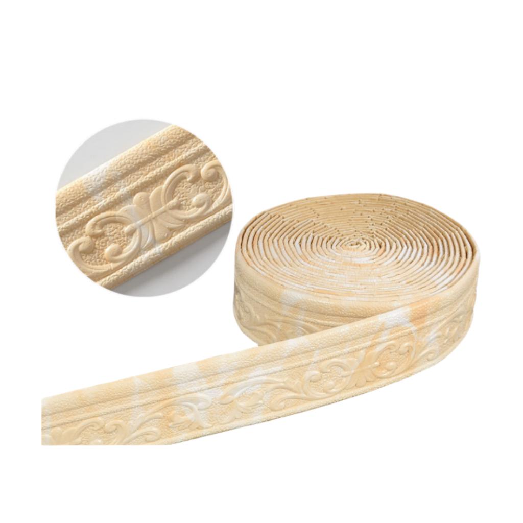 1PC 10m/393.7inch 3D Self Adhesive Sticker Wall Trim Line Skirting Border Decor Household Living Room DIY TV Background Stickers