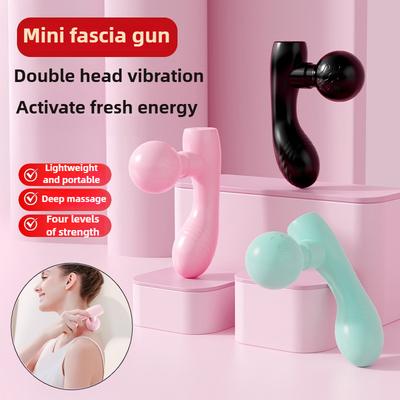 Mini Pistola de Fascia Vibratoria Rápida Recargable Doble Cabezal Ambos Portátil mini Relajación Muscular Cuerpo Completo Masaje Universal