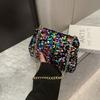 Solid Color Sequins Crossbody Bag Simple INS Chain Sequins Shoulder Bag Pocket Bag Phone Bag Small Square Bag Dinner Party