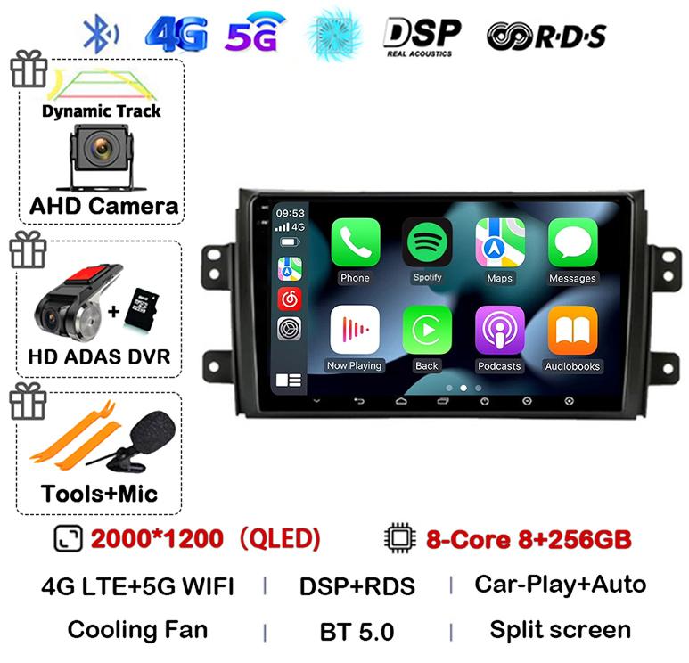 Android 14 Carplay Car Radio Navigation For Suzuki SX4 2006-2014 Fiat Sedici 2005-2014 Multimedia Video Player Audio 2din Stereo