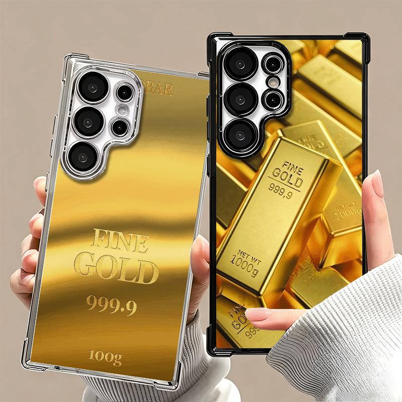 Fine Gold Pattern Printing Plating Phone Case For Samsung Galaxy S24 S25 FE S26 Edge S23 Ultra S22 S21 Plus S20 Anti-Fall Airaba