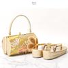 Sandals and bag set for obi formal Japanese cherry blossom and chrysanthemum mirror back x gold [SOUBIEN] coming-of-age ceremonies, long-sleeved