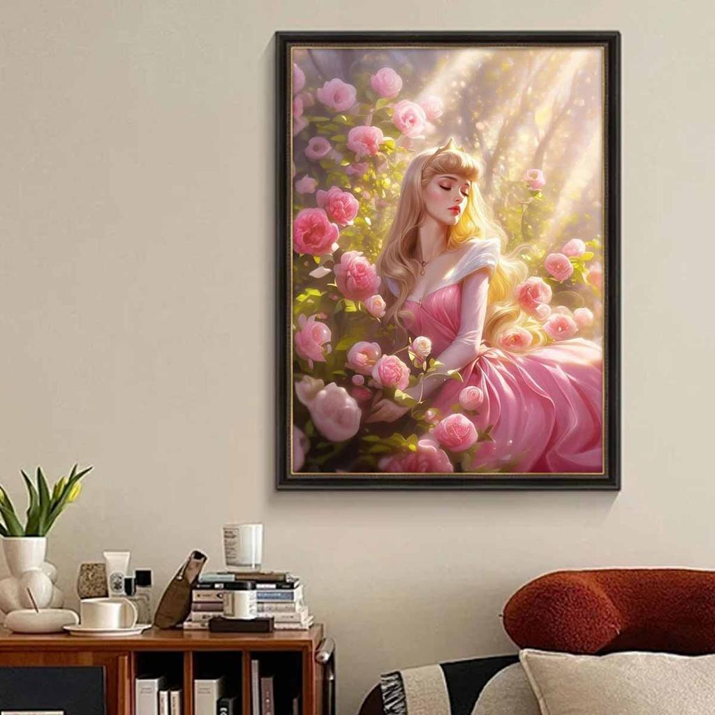 Full Round Diamond Painting The Princess In The Flower Bed Art Rhinestone Picture Mosaic DIY 5D Cross Stitch Embroidery Home Decoration