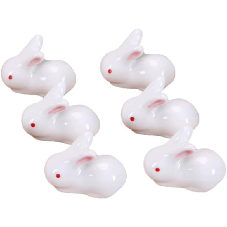 Cute Rabbit Ceramic Chopstick Rests - Set of 6 - Perfect Gift for Rabbit Lovers