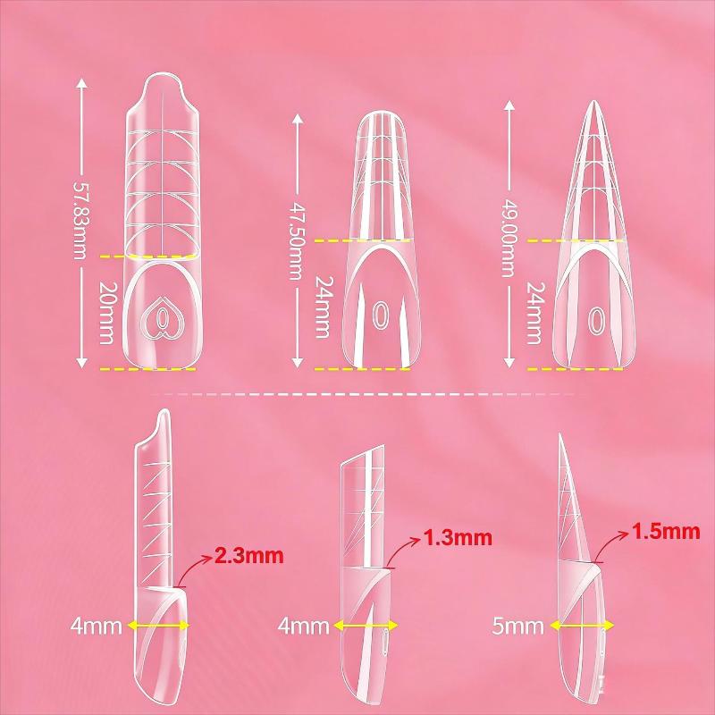150Pcs French Nail Dual Forms Quick Building Gel Mold Full Cover Tip Salon Quality Extension Nail Art Forms