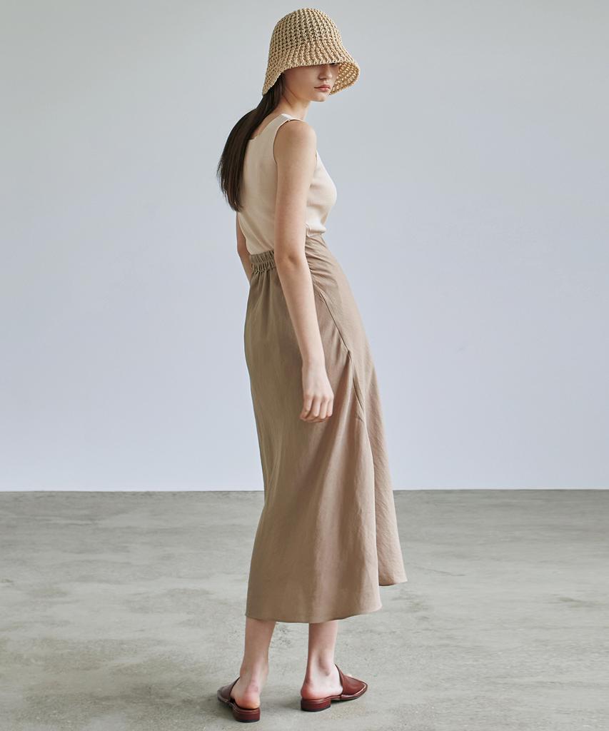 Nigaennikol [Essential] Square Neck Knit Sleeveless_Beige