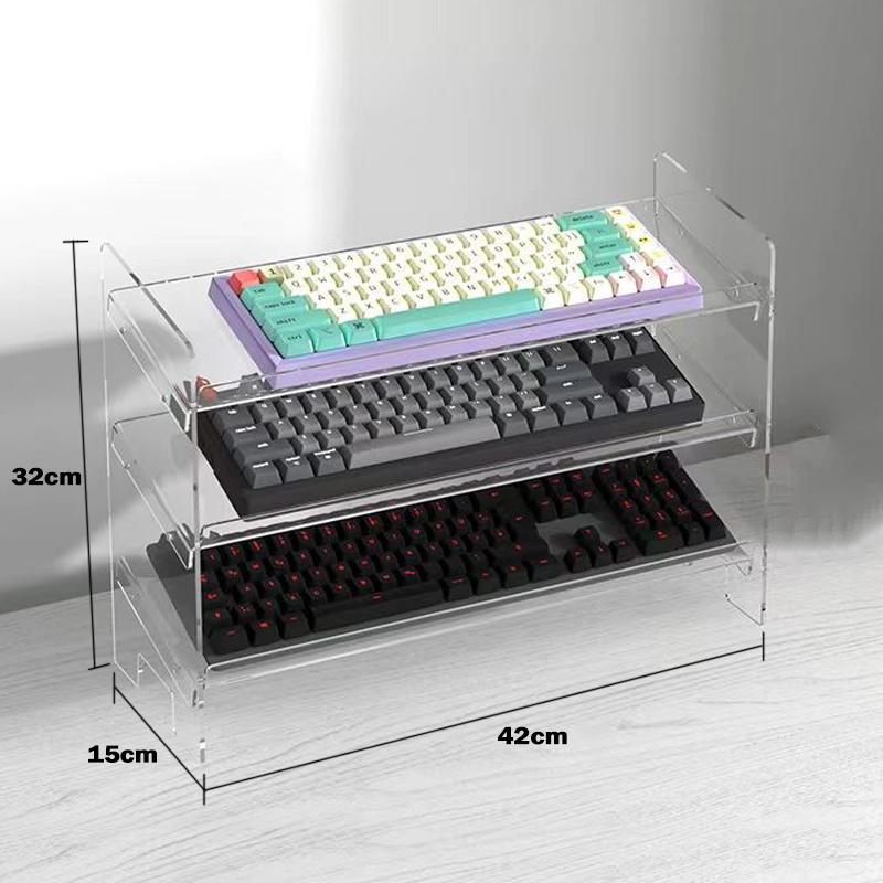 Transparent Acrylic Keyboard Display Stand Keyboard Mouse Desktop Organizer Acrylic layer Rack keyboard tray Desktop Organizer