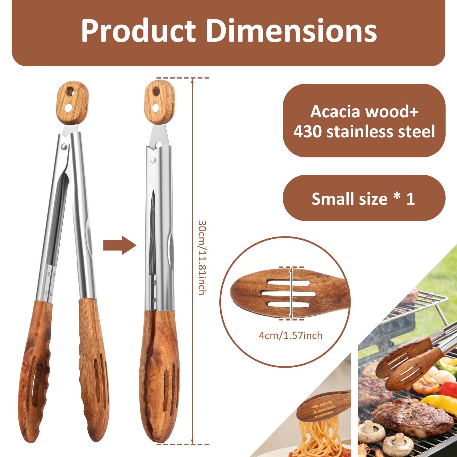 Wooden Kitchen Cooking Tongs BBQ Non Slip Barbecue Steak Clip Long Handle Food Salad Tongs For BBQ Cooking Kitchen Gadgets
