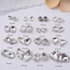 10 Stück Weiß Durch Nagel Punkt Diamant Accessoires Herzform Wassertropfen Steine Für DIY Nageldekoration