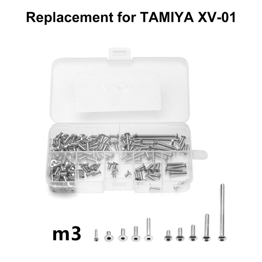 101pcs Screws Sets Stainless Steel M3 Screw Replacement for TAMIYA XV-02 1/10 Remote Control Car Sto