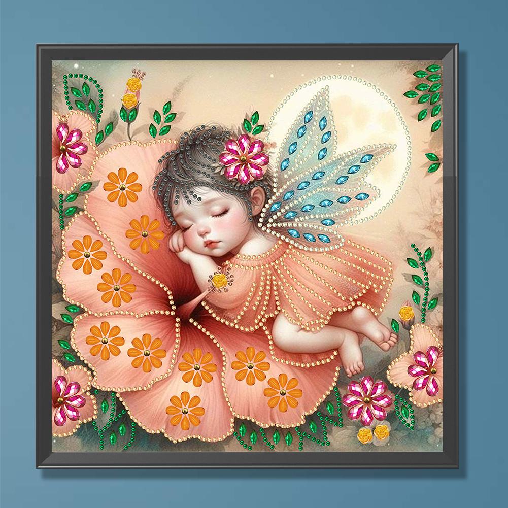 5D DIY Partial Special Shaped Drill Diamond Painting Kit Flower Fairy Decoration