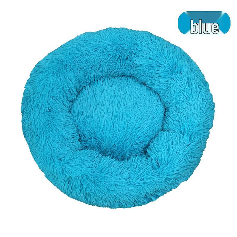 Round Plush Cat & Dog Bed – All-Season Warmth, Multi-Size Options for Small & Medium Pets