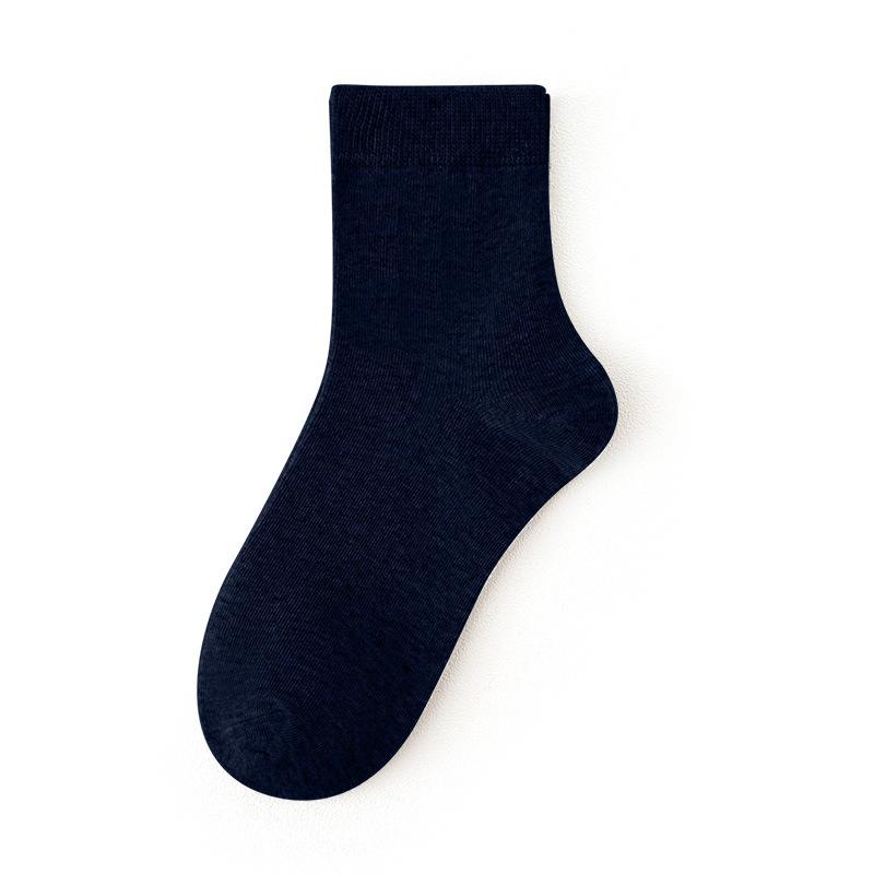 Men's Spring and Autumn Pure Color Business Breathable Sweat Absorbing Tube Cotton Socks
