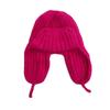 Autumn Winter Ladies Knitted Hat Women Leisure Lei Feng Style Solid Color Flanging Tie Up Ear Protection Windproof Warm Cap Bomber Hats Outdoor