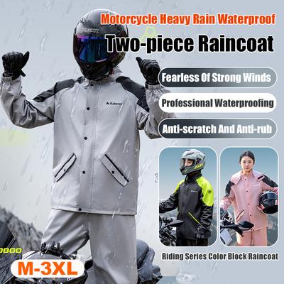 Motorcycle Lengthened Stormproof Raincoat Split Light Pants Suit Thickened Motorcycle Clothing