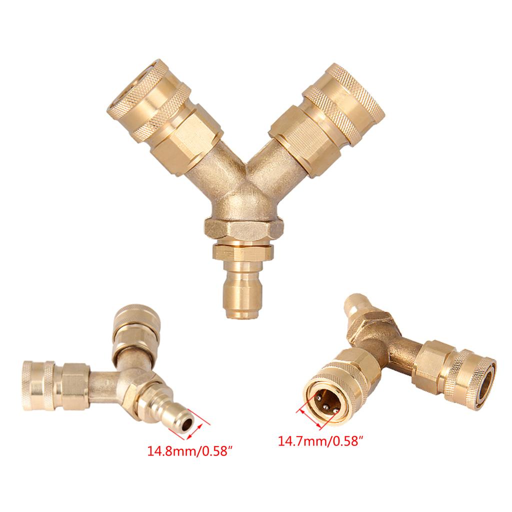 Garden Hose Quick Connection Triple Splitter Adapter 3/8in Water Hose Connectors Quick Release High Pressure Car Washer