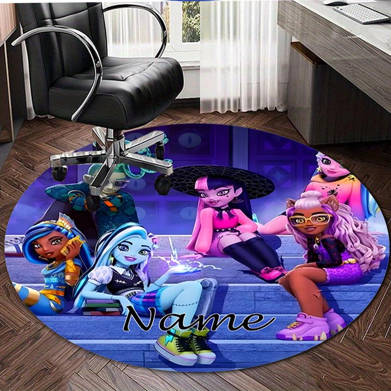 Personalized M-Monster High Draculaura Round Chair Office Rug - Perfect for Mat, Office Chair & More - Ideal Gift for Birthdays and Holidays
