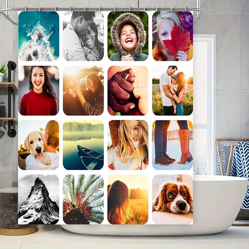 Customizable Photo Print Shower Curtain Personalized Home Decor Item for Bathroom