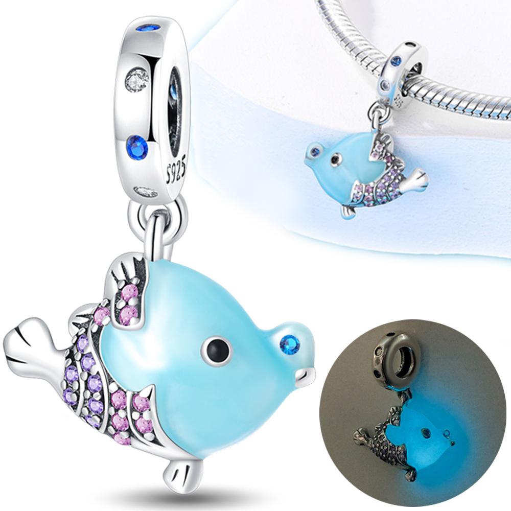 Charms Blue Cute Ocean Creature Healing Shell Octopus Style Beads Fit 925 Charms Bracelet Beads Jewelry Gifts for Women