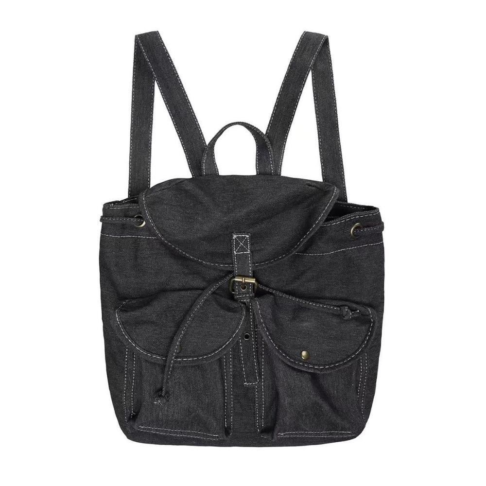 Vintage Shoulder Bag Canvas Travel Bag Lightweight Denim Backpack  School
