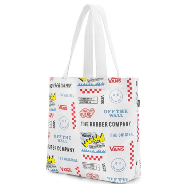 Vans Fun Graffiti All-Over Print Polyester Tote Shoulder Bag Unisex bags Off-White White VN0A5F1OZH6