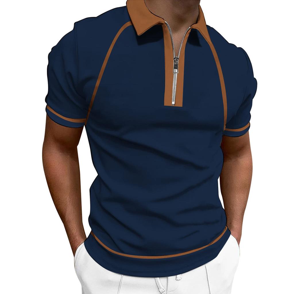 Men's Shirt Golf Shirt Retro Color Contrast Outdoor Street Short Sleeves Button-Down Print Clothing Apparel Fashion Designer Casual Breathable