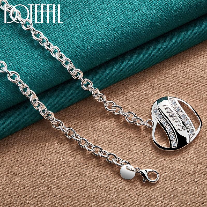 Romantic Heart Pendant Necklace Gift Silver Color Fashion Jewelry