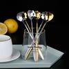 Yousheng Spoon Long Handle Fine Texture Stainless Steel Mixing Coffee Spoon for Home