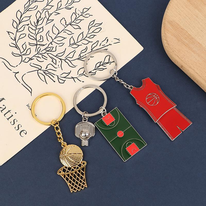 Creative Soccer Playground Keychain Unisex Metal Tennis Table Tennis Golf Key Holder Fans Gifts