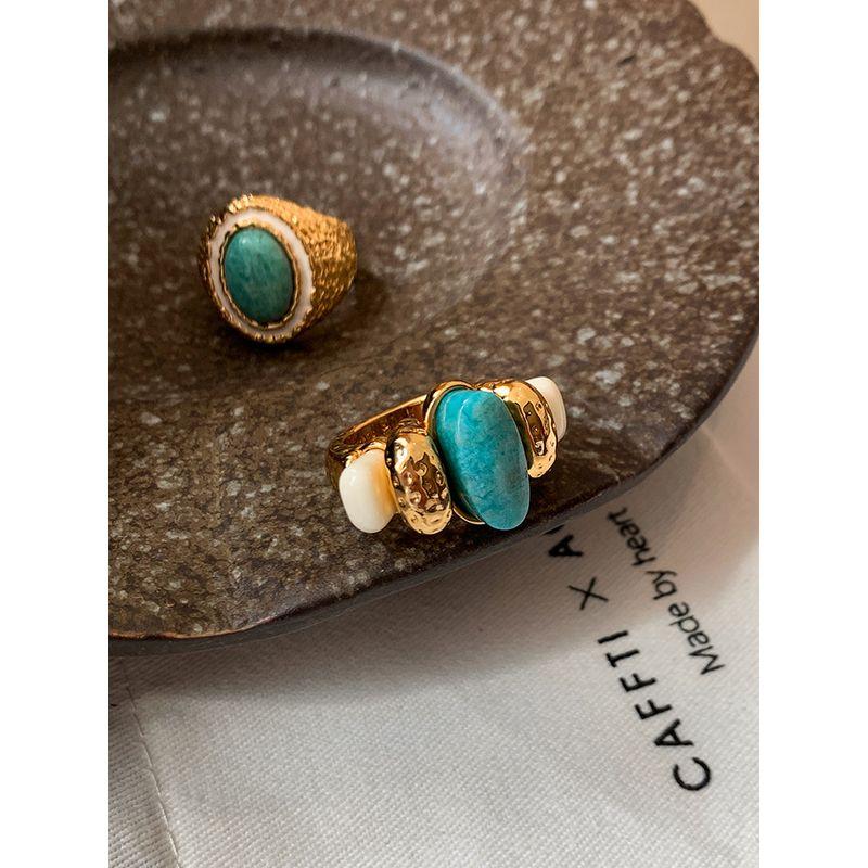 European and American Retro Tianhe Stone Ring for Women, High-End Light Luxury Niche Design, Elegant and Sophisticated Ring, 2026 New Model