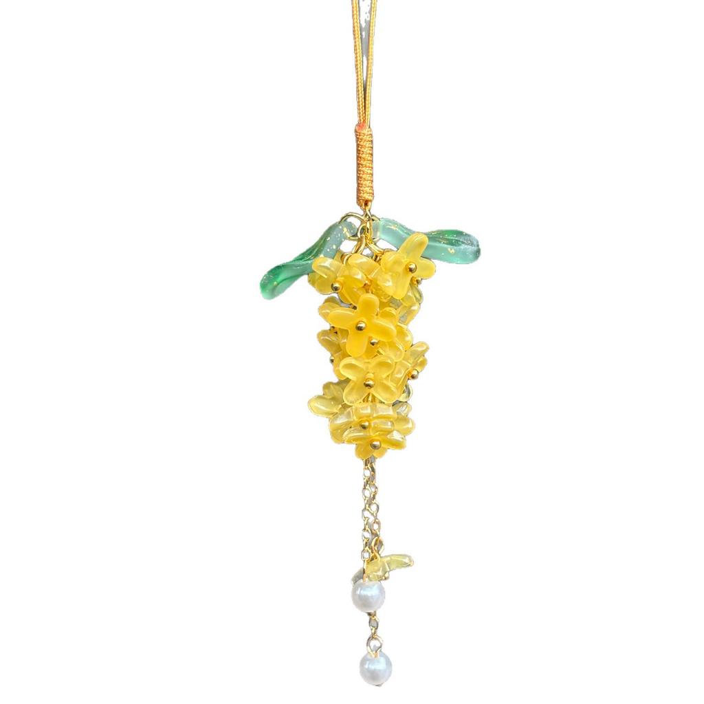 Osmanthus Cell Phone Lanyard: Stylish Tassel & Fresh Small Bag Pendant for Fashion-Forward Versatility